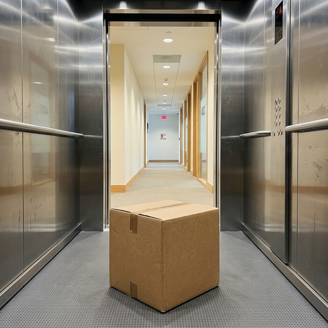 Курьер Союзфруктторг доставляет фрукты в офис в Москве